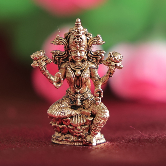 Small Laxmi Mata Murti for Car Dashboard, Home Temple & Office Decor BH12360