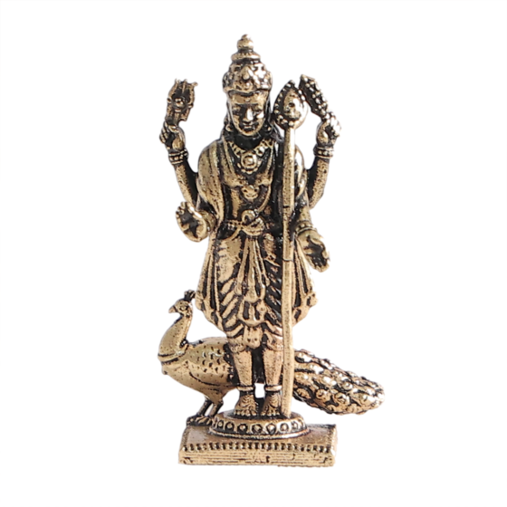 Mini Brass Kartikey MuruganIdol for Home Decor & Puja BH12390