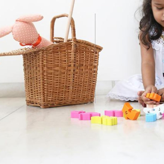 Picnic Baskets With Top Handle ,Modern Picnic Baskets, Brown Rectangular Basket ,M - 12x13 x9 Inches