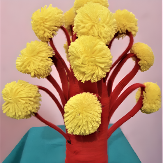 Handmade Flower Pot Made with Woollen Threads