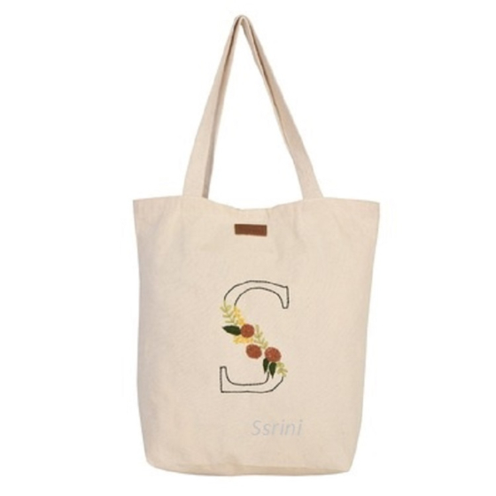 Handmade Cotton Tote Bag -Beige