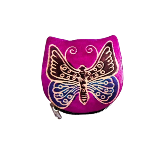 Genuine leather Small Coin Purse | Butterfly Design