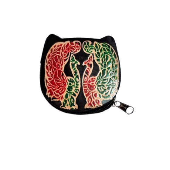 Genuine leather Coin Purse | Peacock Design