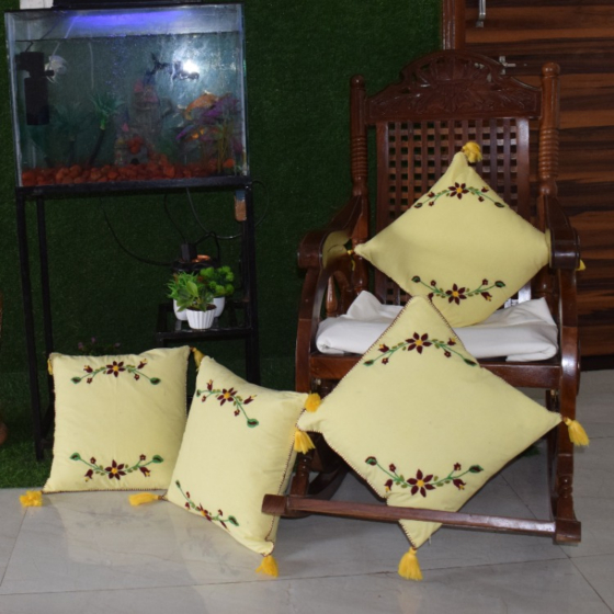 Hand embroidered cushion cover Set of 4
