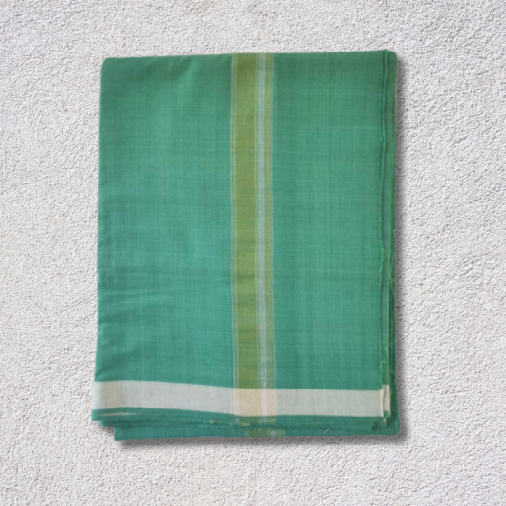 Pure Cotton Handloom Dhoti | Teal Colour