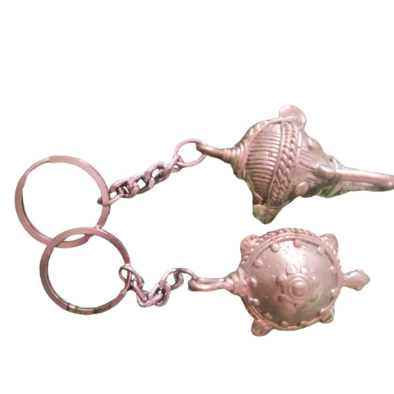 Handmade Bastar Dokra Brass Keychain Set