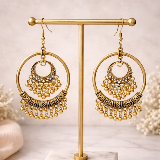 Handcrafted Heritage Filigree Chandbali Earrings