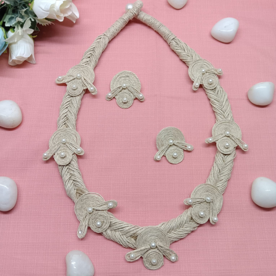 Jute Beaded Necklace Set 