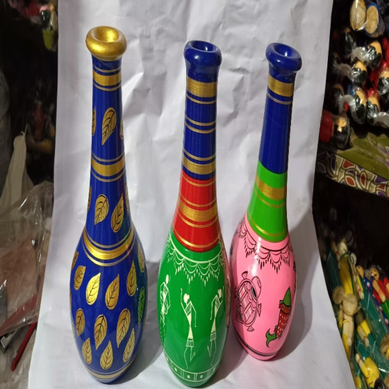 Hand-Painted Flower Vases | Set of 3 | 11x5 cm 