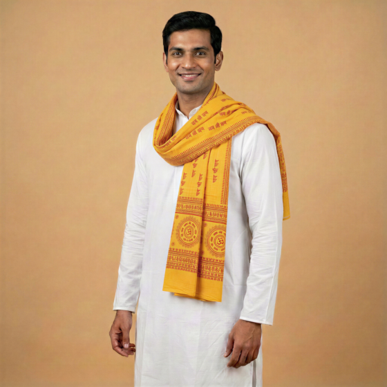 Handloom Cotton Blend Yellow Gamcha
