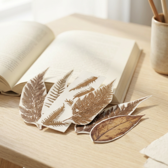 Handcrafted Leaf-Shaped Bookmarks | Set of 6