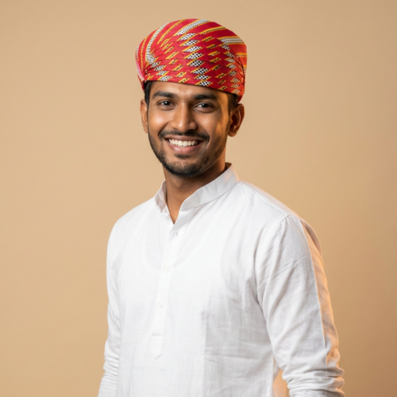 Handcrafted Red Leheriya Pagdi