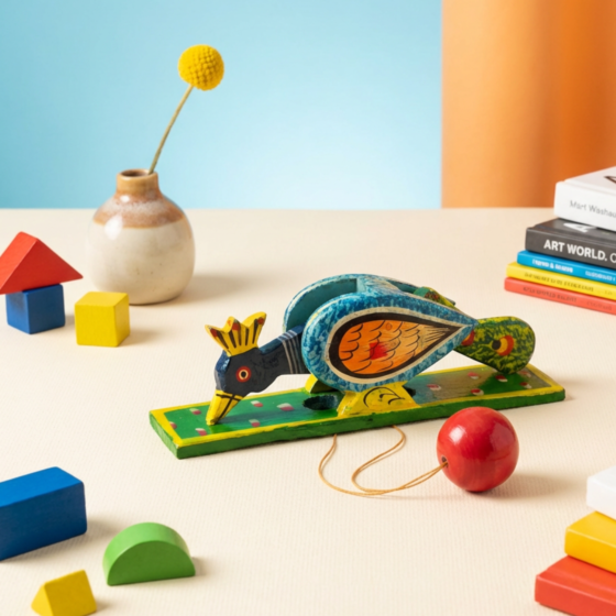 Handcrafted Peacock Wooden Toy