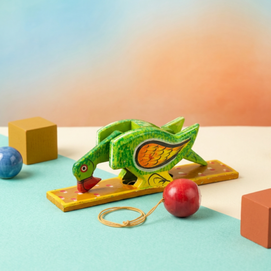 Handcrafted Parrot Wooden Toy