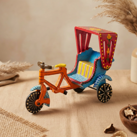 Handmade Wooden Rickshaw Toy