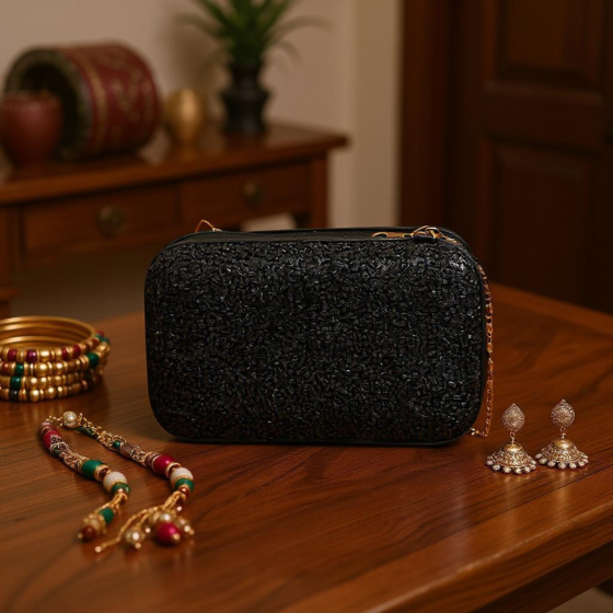 Party Wear Clutch - Black