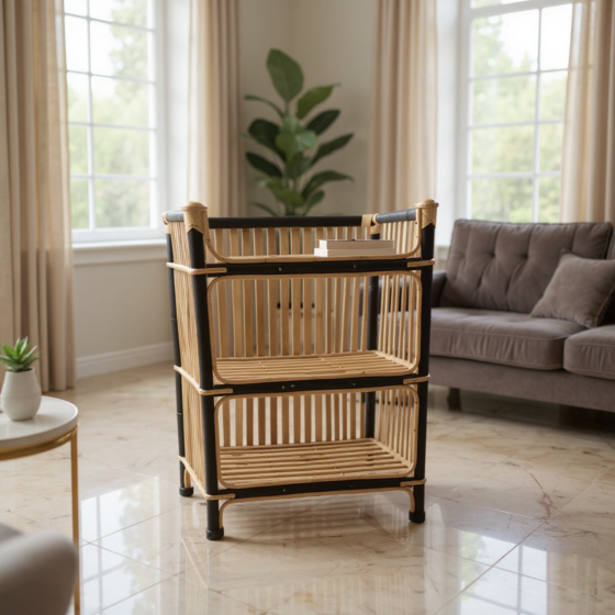 Black Border Bamboo Rack 3 Shelf