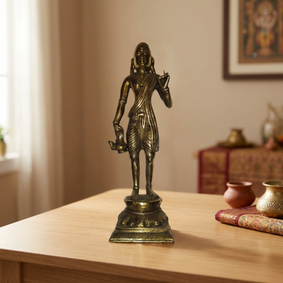 Handcrafted Navagraham Brass Idol | Gold