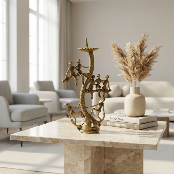 Handcrafted Brass Tree Showpiece | 10 x 5 x 20 Inches