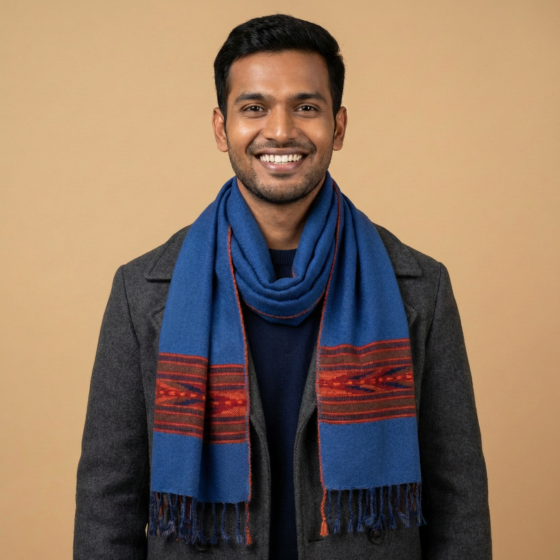 Handwoven Kullu Lehar Fine Wool Stole