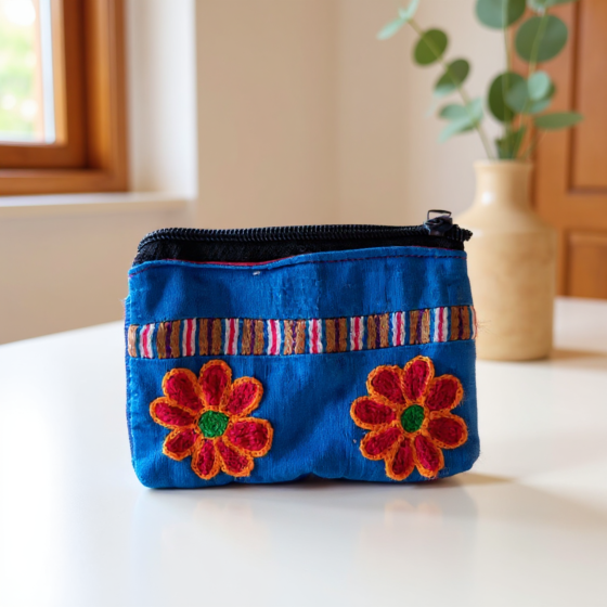 Handmade Pouch | Aari Embroidery | 5 x 3.5 Inches