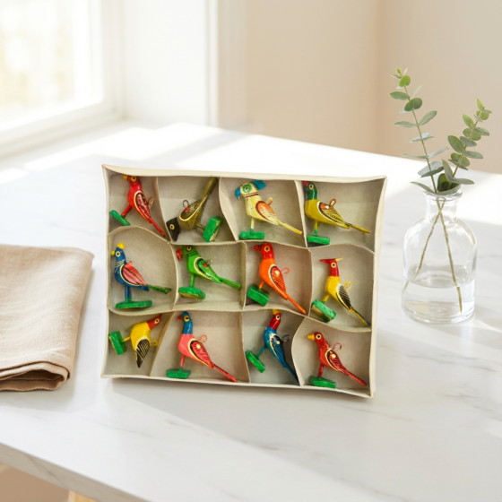 Handcrafted Wooden Bird Toys | Set of 12