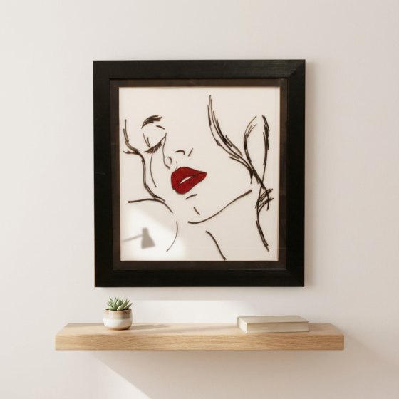 Feminine Grace Lip Lady Quilled Portrait Frame
