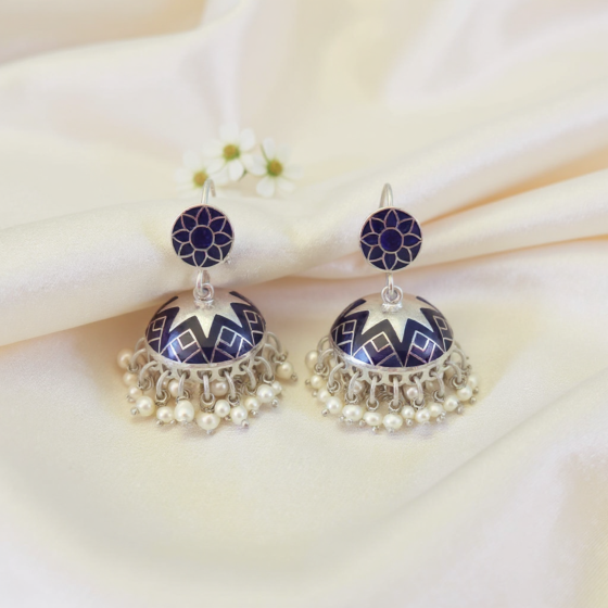 Handcrafted Silver-Coated Earrings