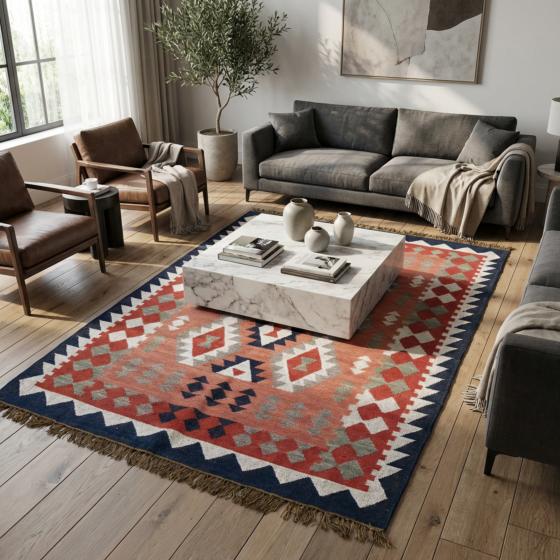 Handcrafted Geometric Pattern Rugs|3x5 feet