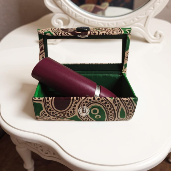 Handcrafted Leather Lipstick Case with Mirror