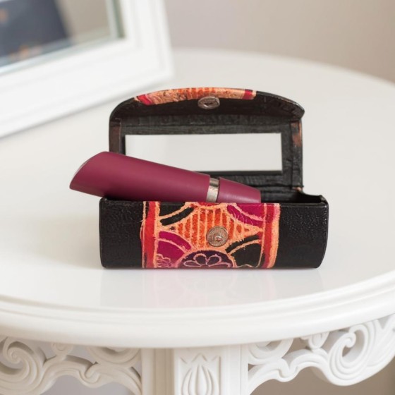 Handcrafted Leather Lipstick Case with Mirror