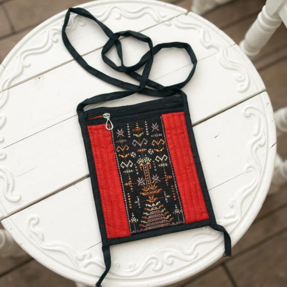 Sling Handbag | Hand Embroidered | Maroon