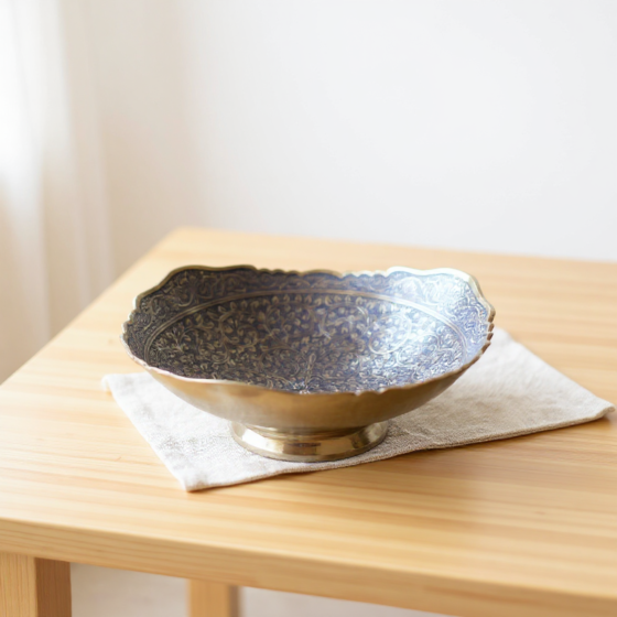 Elegant Brass fruit bowl triangle shaped