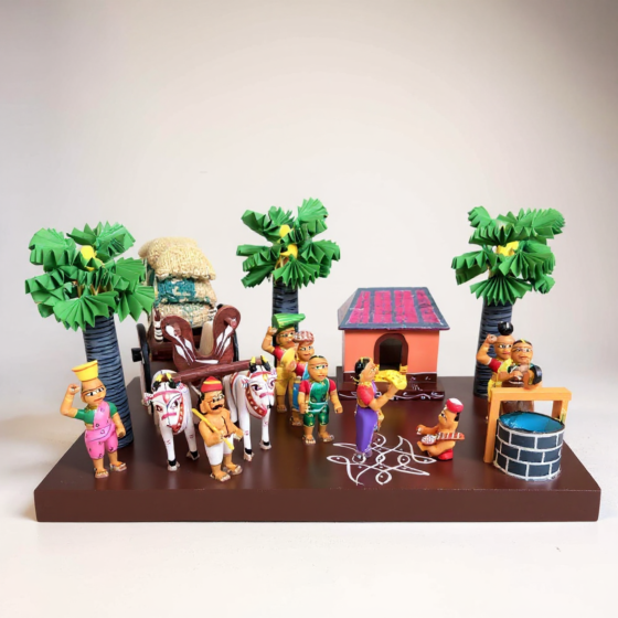 Wooden Gramina Bharatham Scenery