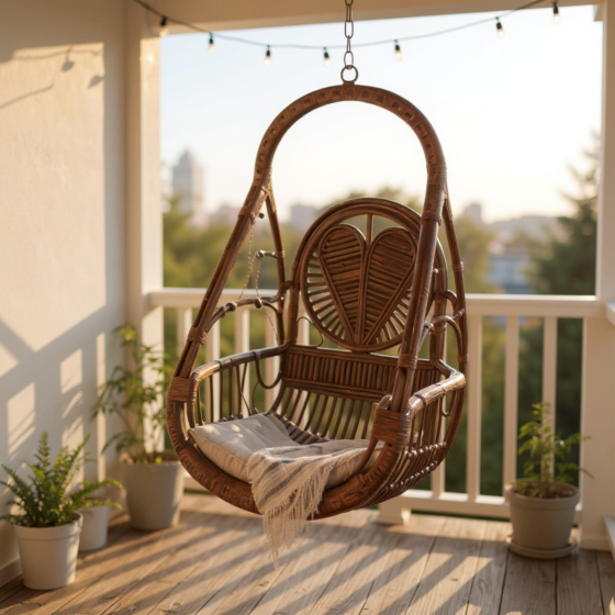 Bamboo Rattan Cane Swing Chair