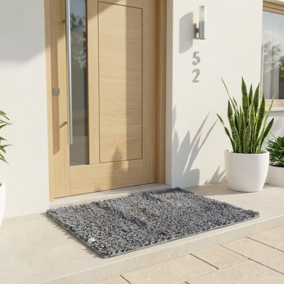 Handwoven Cotton Grey Floor Mat