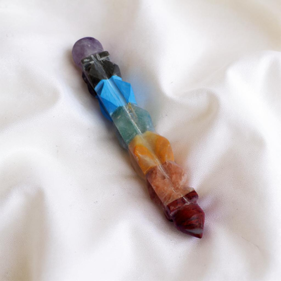 Handcrafted Seven Chakra Healing Carving Stick | 10 x 1.5 x 10 cm