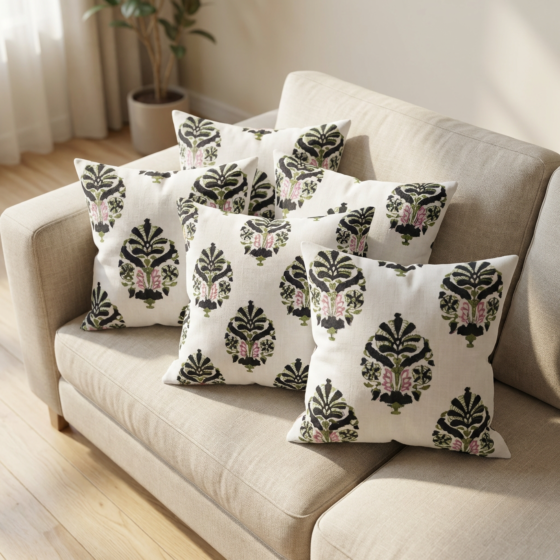 Handmade Cotton Cushion Covers | White