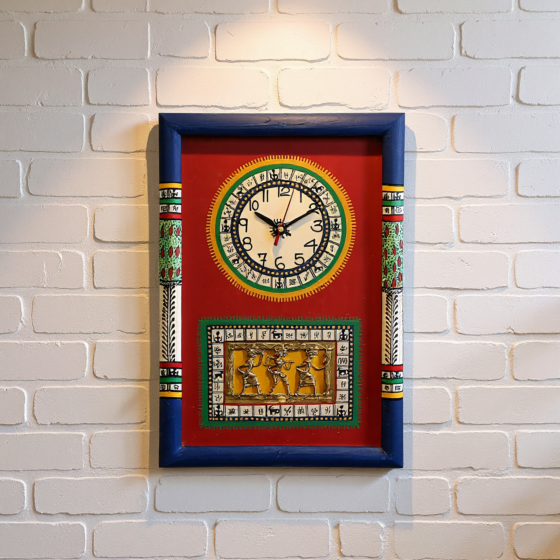 Handcrafted Wall Clock | Warli & Dhokra Art