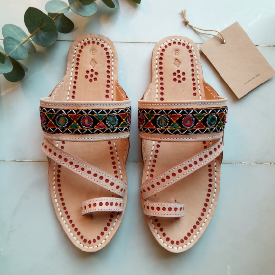 Leather Chappal | Aari Embroidery