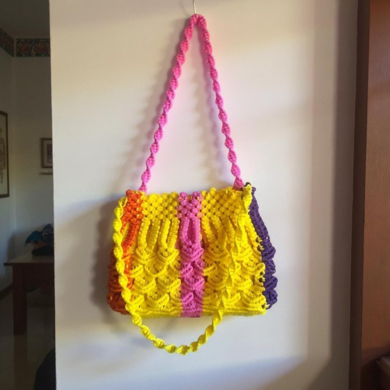 Handmade Macrame Purse | Multicolour