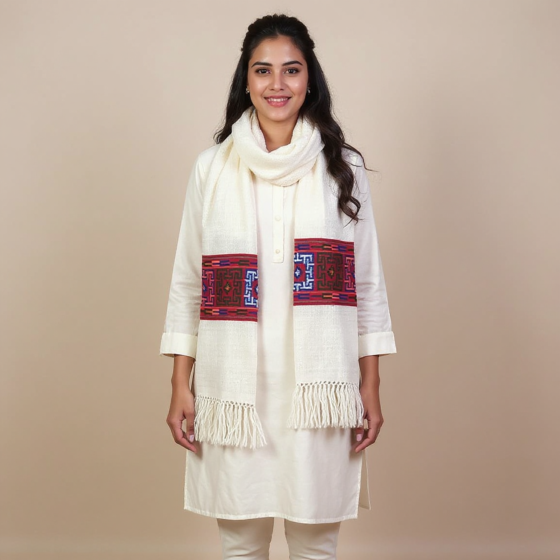 Kullu pure wool kinori design shawl