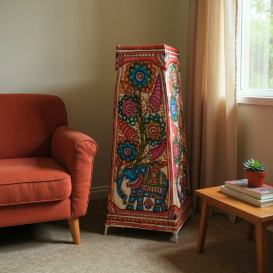 Handmade Elephant Printed Floor Lamp