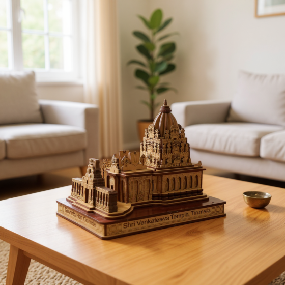 Divine Art in Wood Shri Venkateswara Temple Tirumala Engineered Wood Home Temple