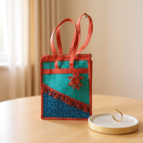 Double pocket Handmade Jute Bags