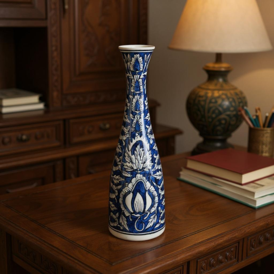 Hand-Painted Ceramic Flower Vase | 12.5 inches