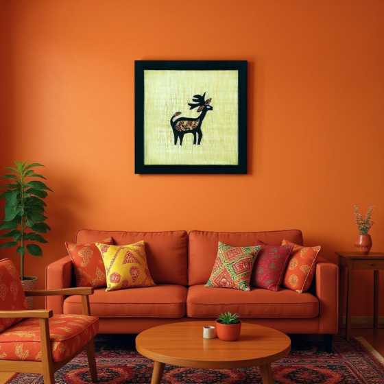 Handmade Sohrai Deer Painting 