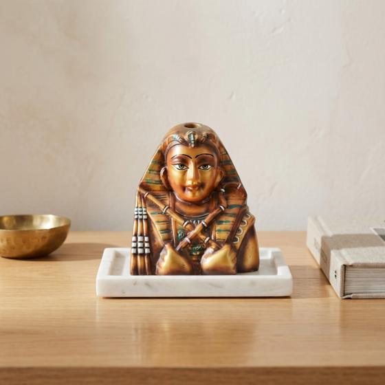 Handmade Terracotta Sculpture of King Tutankhamun