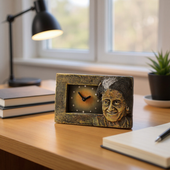 Handcrafted Terracotta Table Clock