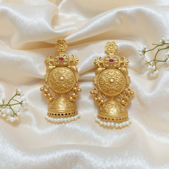 Handcrafted Brass Earrings -1 Pair